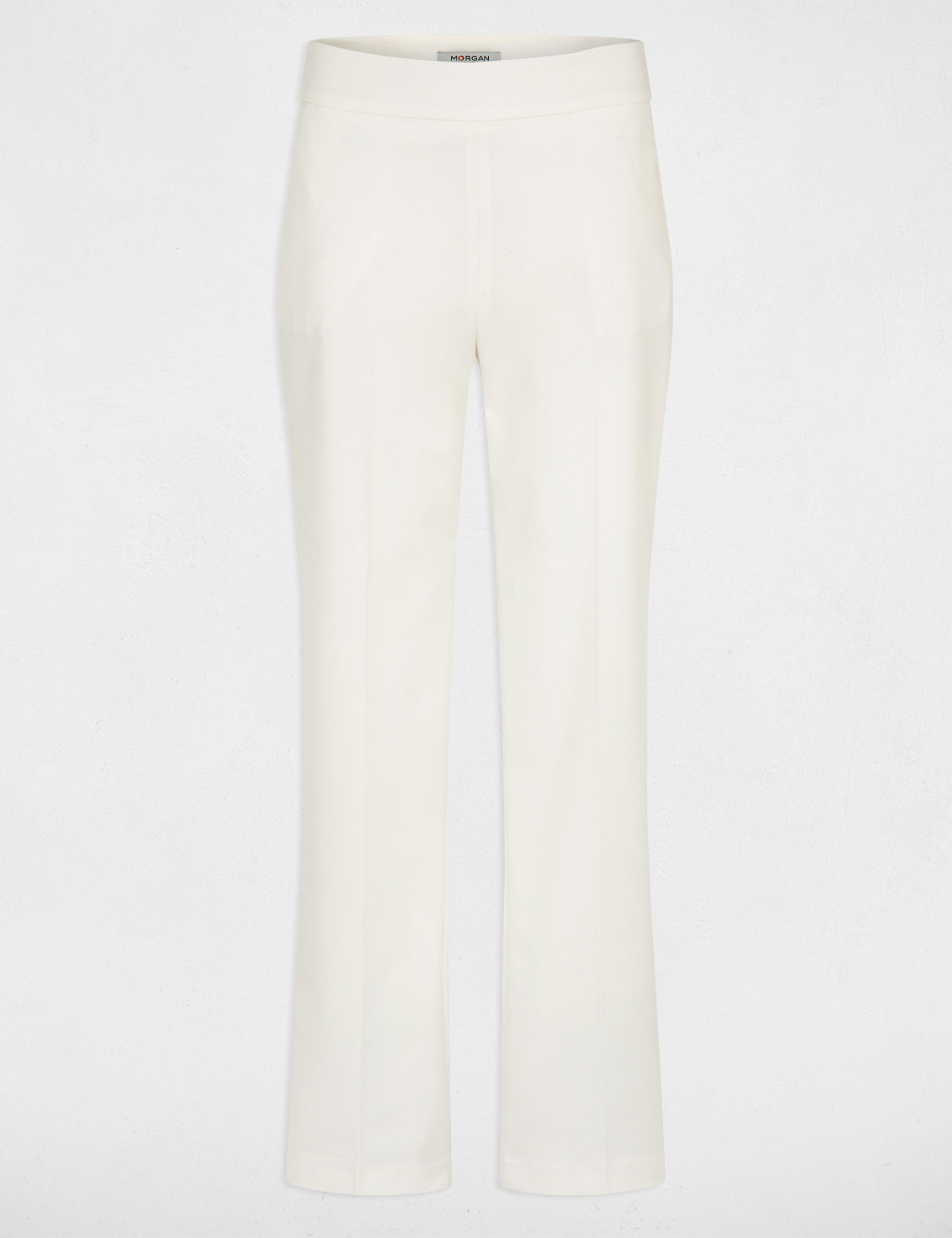 Fitted trousers with darts ecru ladies'