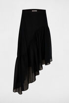Asymmetric high-waisted skirt navy blue women