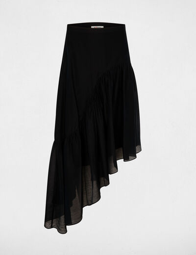 Asymmetric high-waisted skirt navy blue women
