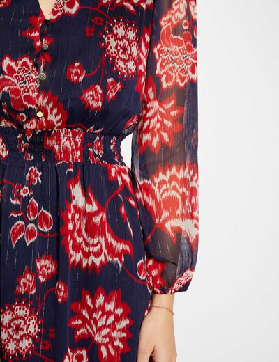 Midi dress floral print multicolored women