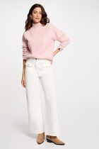 Long-sleeved jumper with buttons light pink women