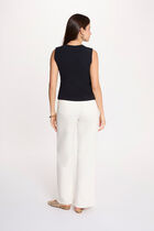 Sleeveless V-neck cardigan navy blue women