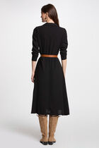 Loose straight midi dress black women