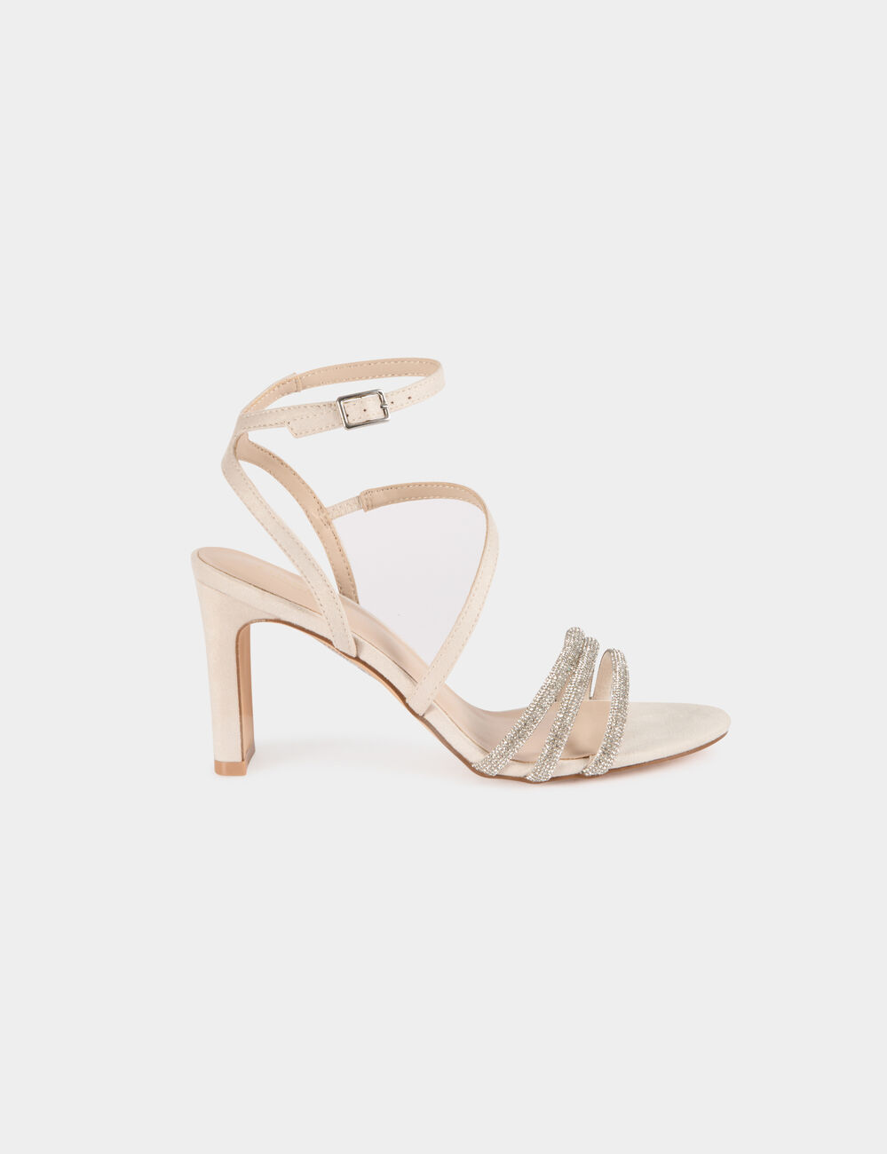 Sparkly sandals beige women