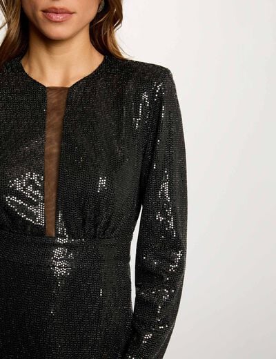 Long dress with long sleeves black women