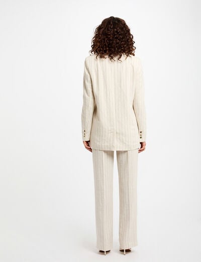 Striped blazer beige women