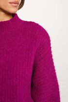 Pull oversize col montant violet femme