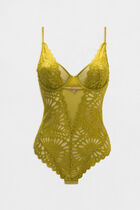 Lace bodysuit green women