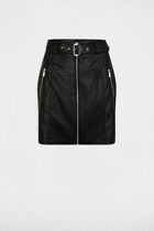 Faux leather mini skirt black women