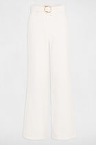 Belted wide leg jeans white women