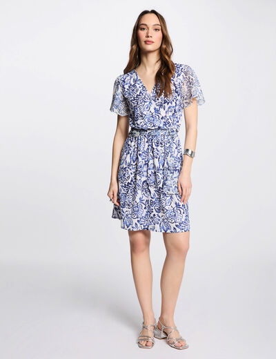 Printed mini straight dress multicolor women