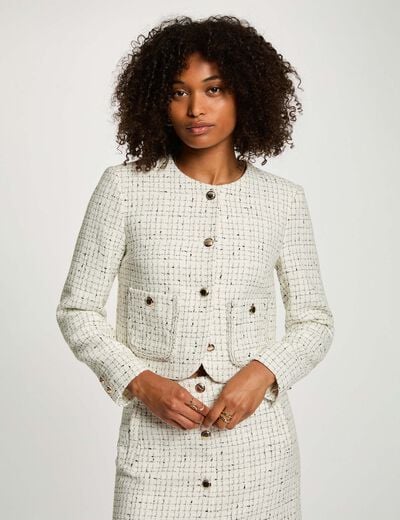 Fitted short skirt ivory women