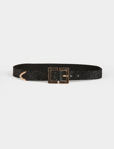 Belt with rhinestones black women