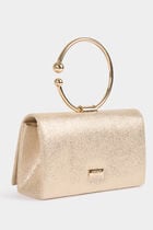 Sac pochette paillettes jaune or femme