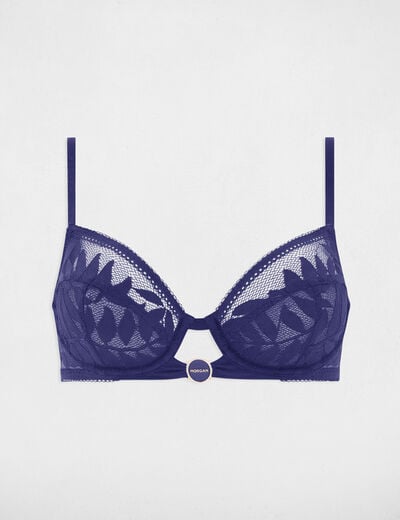 Underwired bra navy blue women