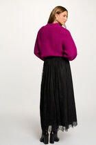 Pull oversize col montant violet femme