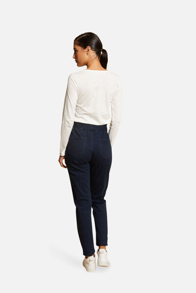 Long-sleeved t-shirt with embroidery ecru ladies'