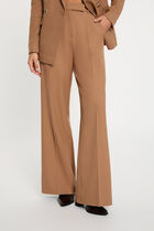 High-waisted wide-leg trousers brown women