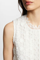 Sleeveless lace top ecru women