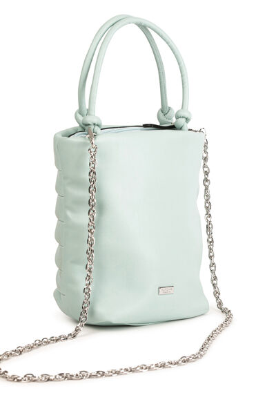 Bucket bag with shirring green ladies'