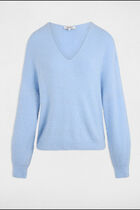 Jumper with V-neck blue women
