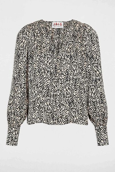 Long-sleeved printed shirt multico ladies'