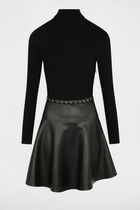 Mini skater 2 in 1 dress black women