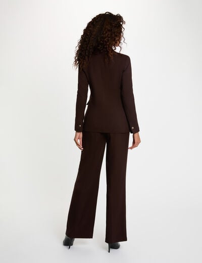 High-waisted wide-leg trousers dark brown women