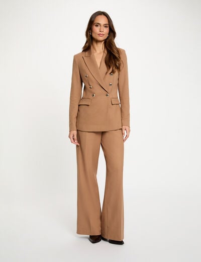 High-waisted wide-leg trousers brown women