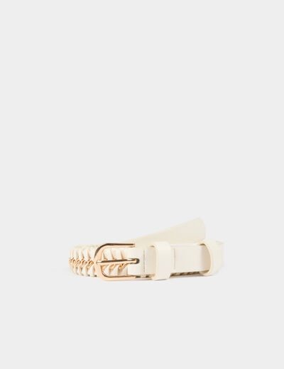 Braided chain belt white women