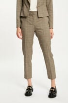 Fitted trousers check print multicolored women