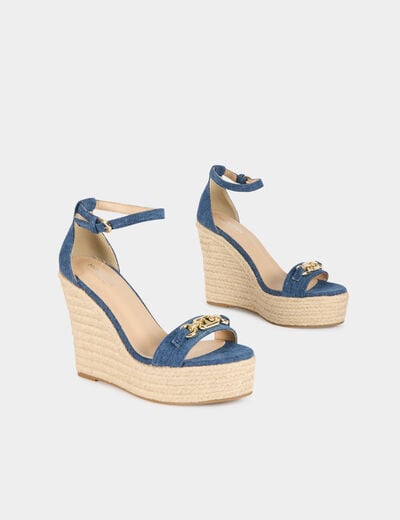 wedge heels denim stone women Wedge heels denim stone women