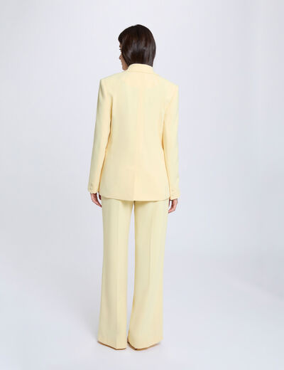 High-waisted wide-leg trousers light yellow women
