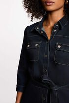 3/4 buttoned dress raw denim women
