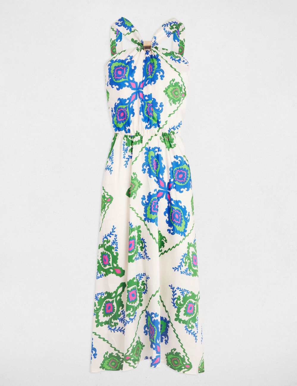 Printed A-line midi dress multicolor women
