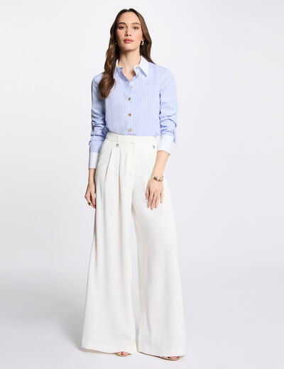 Loose wide leg trousers white women