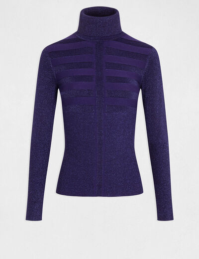 Long-sleeved jumper with turtleneck purple ladies'