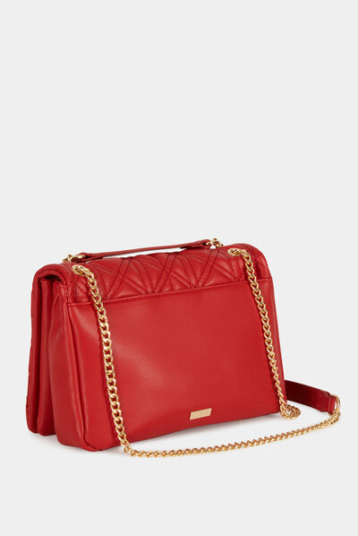 Clutch bag with quilted effect red ladies'