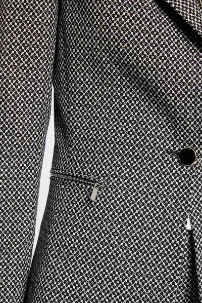 Straight jacket with geometric print navy ladies'