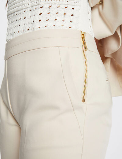 Cropped cigarette trousers ivory women