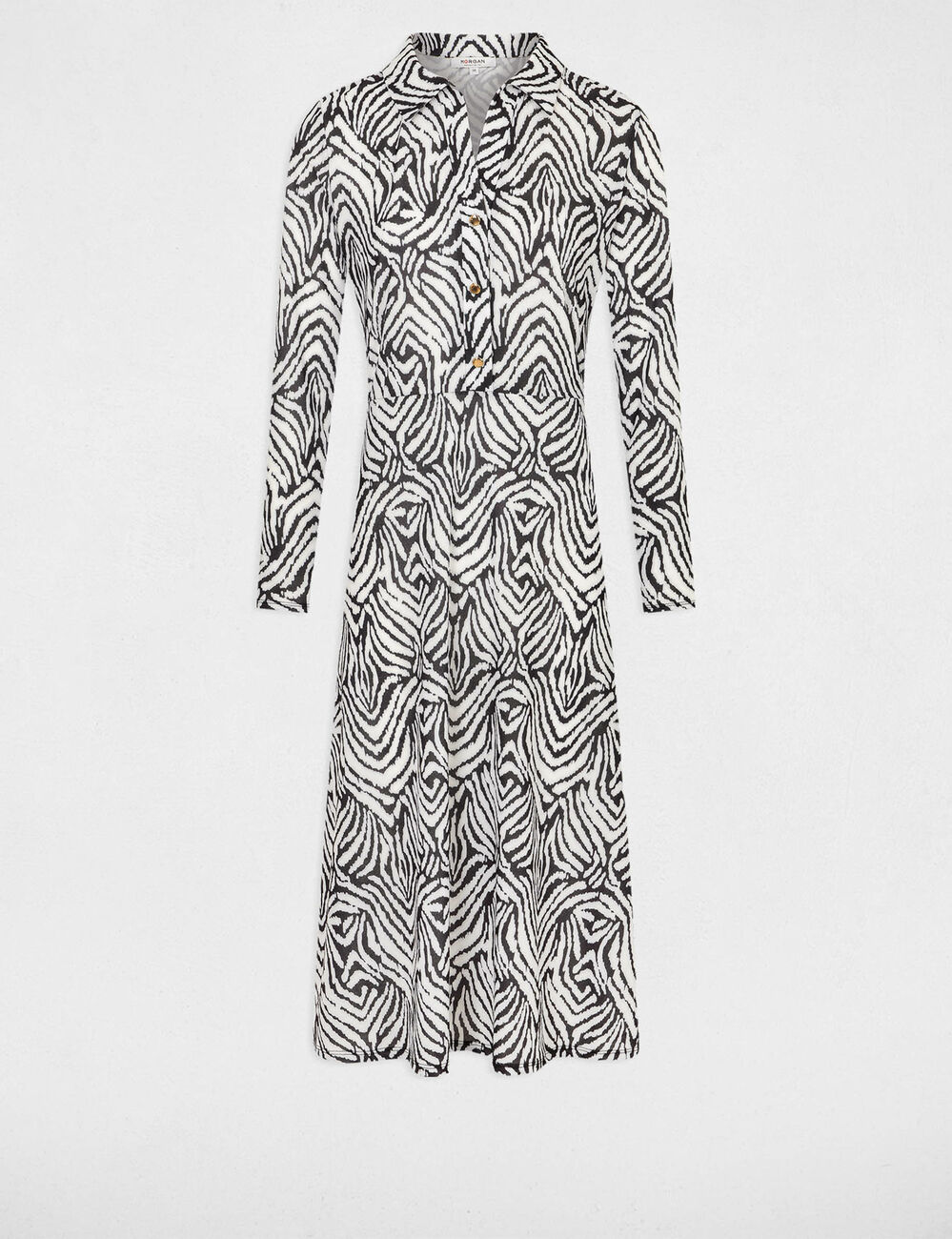 Printed straight midi dress multicolored women