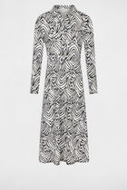 Printed straight midi dress multicolored women
