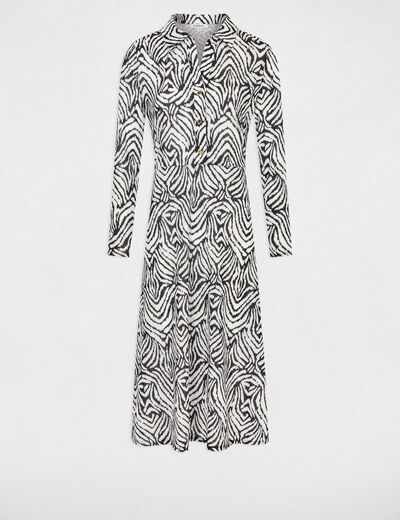 Printed straight midi dress multicolored women