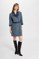Mini straight tweed dress multicolor women