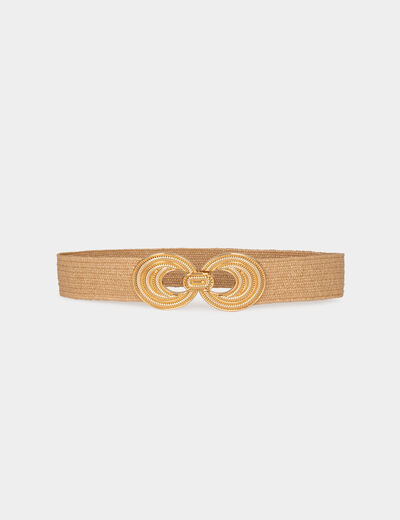 Elasticised braided belt beige ladies'