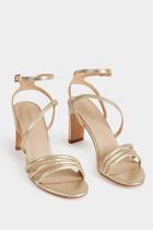 Sandales à talons jaune or femme