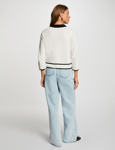 Cardigan 3/4-length sleeves white women