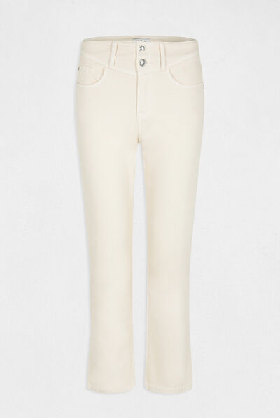 Cropped straight trousers ivory ladies'