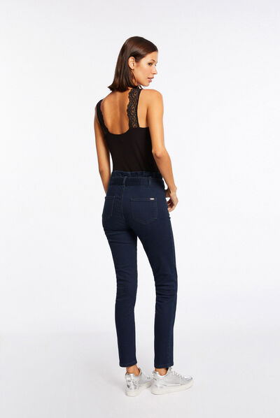 Vest top wide straps with lace black ladies'