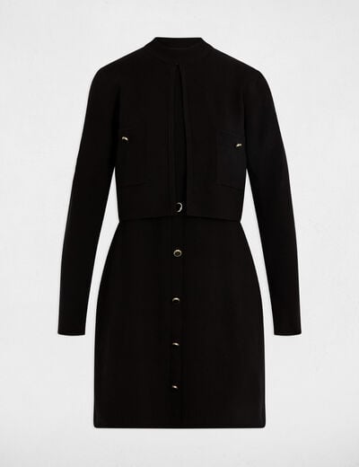 Short 2-in-1 effect dress black women